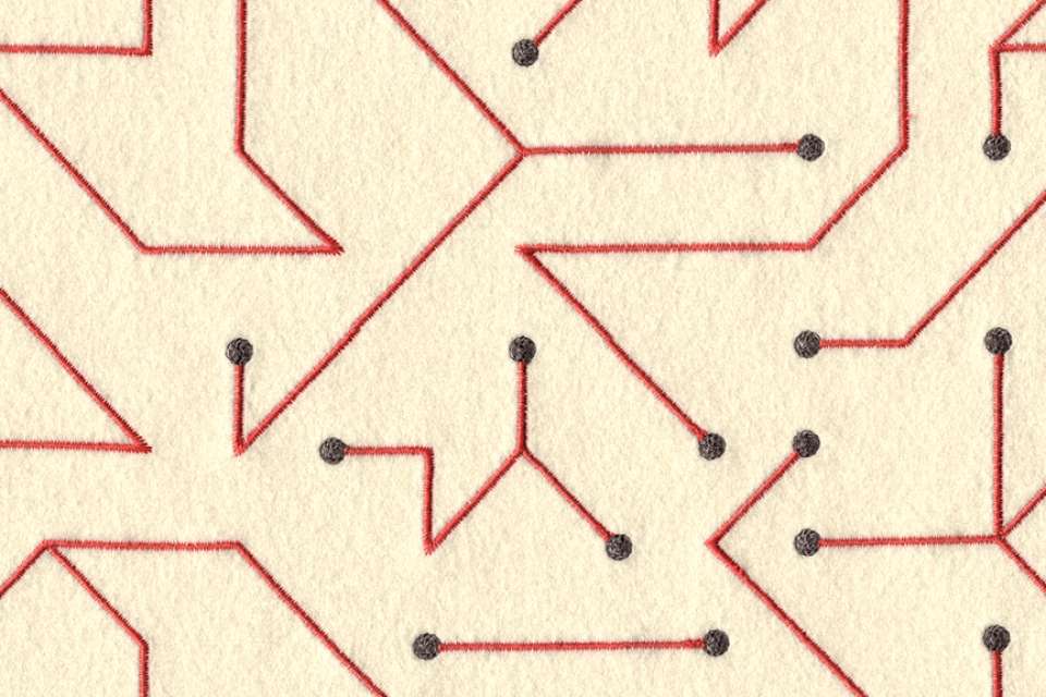 Transistors Crimson On White