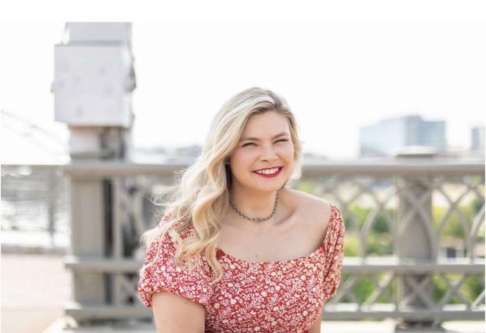 Photograph of country music singer allison asarch outside