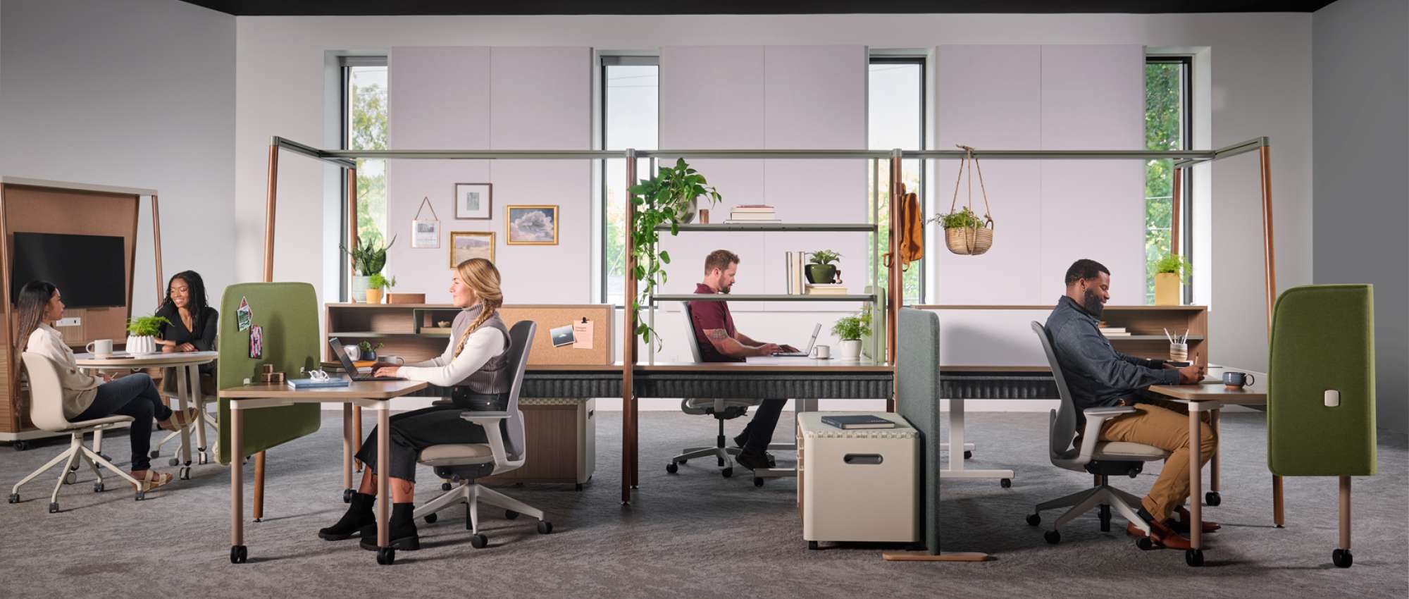 OFS announces the expansion of Kaleid, a design-driven workstation system that supports organizations to adapt over time through flexible power, rich materiality, and reconfigurable elements.