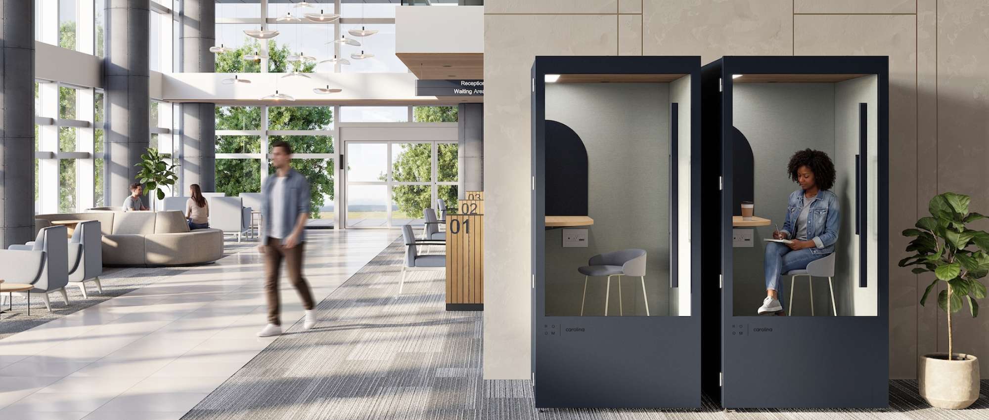 Room x Carolina phone booth for healthcare spaces