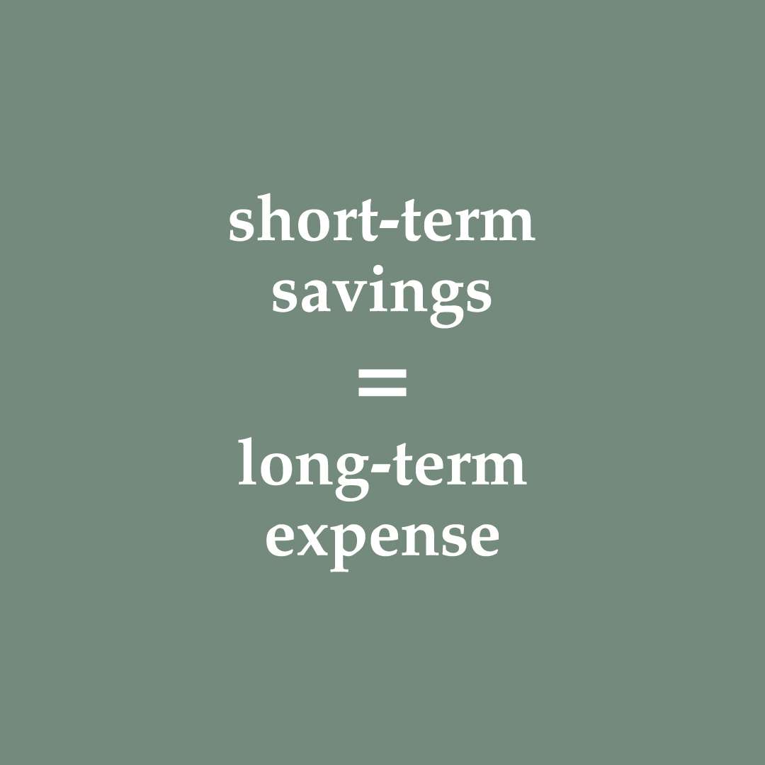 Carolina White Paper stat about healthcare , short-term-saving equals long-term expense. The-Hidden-Cost-of-Ugly-Furniture