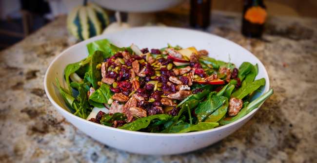 OFS' chef aimee new recipe Cider Kissed Harvest Salad