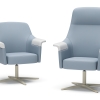 Patient lounge with metal swivel base