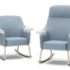 Patient lounge with metal rocker base