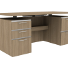 Height adjustable double pedestal desk