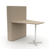 Standing height veneer huddle table with cabinet