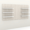 Wallmount shelf panel with center panel