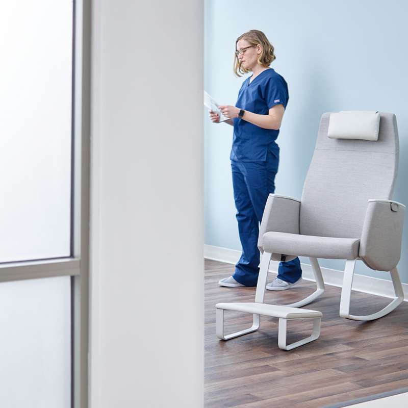 Saven ottoman and Saven rocker