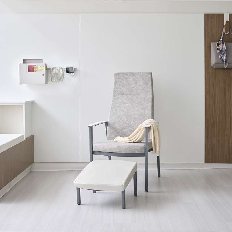 Serony and Metal patient ottoman