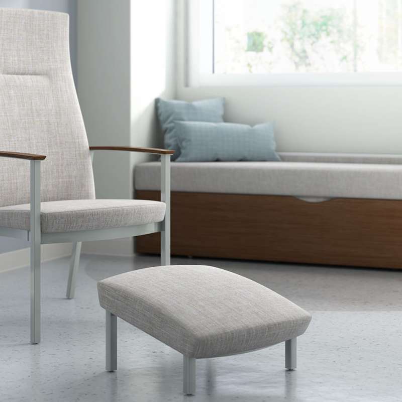 Metal patient ottoman, Whisper, and Serony