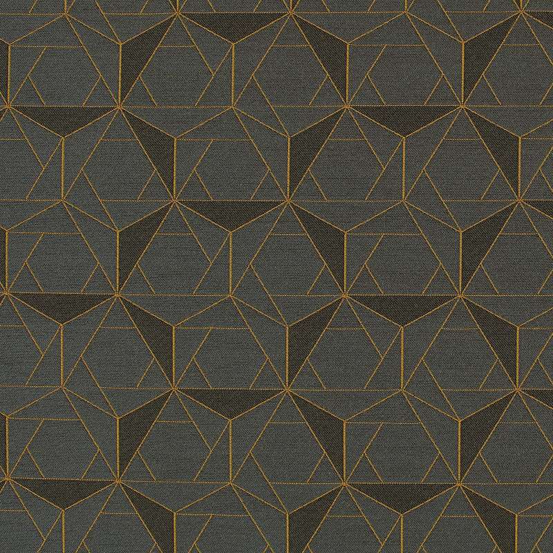 Folded Lines Charcoal & Gold